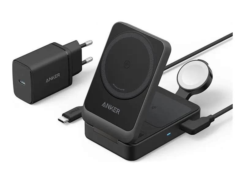 ANKER MagGo - Kabelloses Ladegerät - 3-in-1, faltbar - 15 Watt (USB-C) B2557311