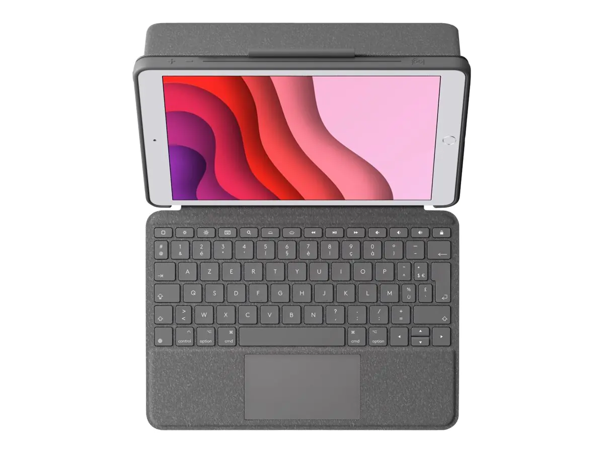 Logitech Combo Touch - Tastatur und Foliohülle - mit Trackpad - hintergrundbeleuchtet - Apple Smart connector - QWERTY - Spanisch - Graphite - für Apple 10.5-inch iPad Air (3. Generation)