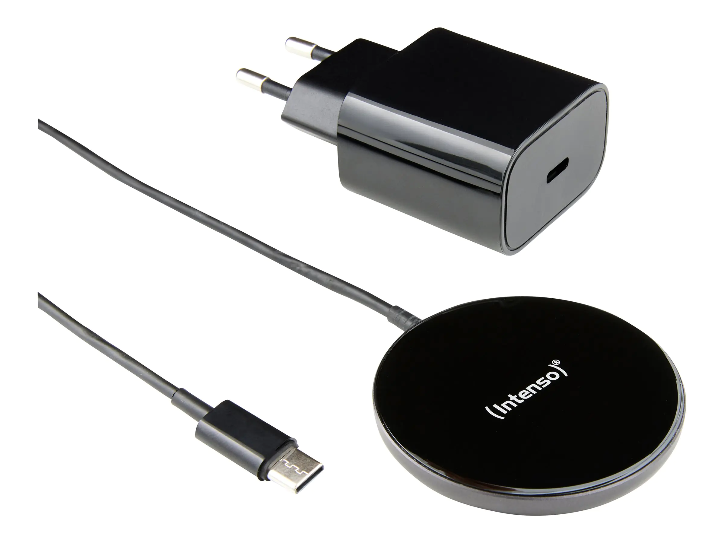 Intenso MW1 - Induktive Ladematte - magnetisch + AC-Netzteil - 15 Watt - PD 3.0, QC 3.0 - weiß
