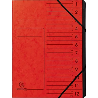 Exacompta Ordnungsmappe 541205E DIN A4 12Fächer Karton rot Exacompta Ordnungsmappe 541205E DIN A4 12Fächer Karton rot