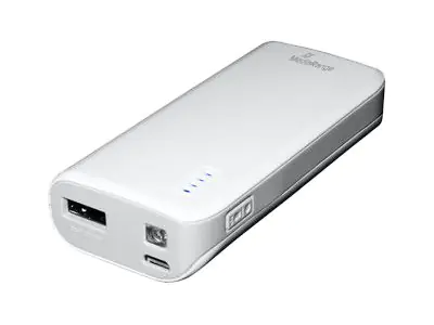 MediaRange Mobile Charger - Powerbank - 5200 mAh - 2.1 A (USB) - auf Kabel: Micro-USB - Grau, weiß