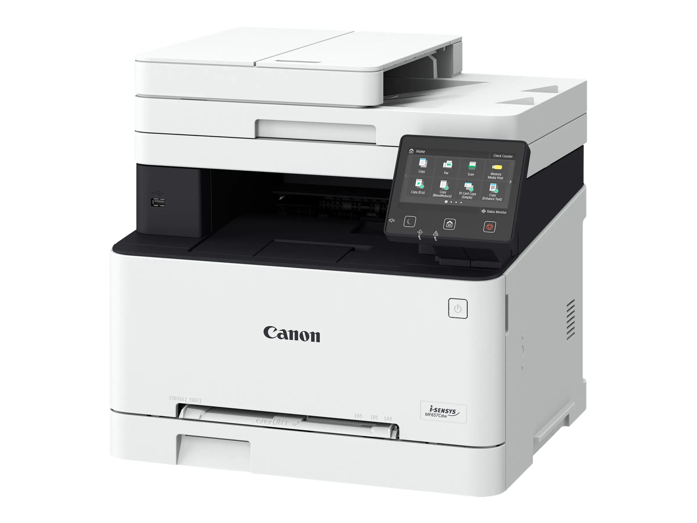 Canon i-SENSYS MF657Cdw - Multifunktionsdrucker - Farbe - Laser - A4 (210 x 297 mm), Legal (216 x 356 mm) (Original) - A4/Legal (Medien) - bis zu 21 Seiten/Min. (Kopieren) - bis zu 21 Seiten/Min. (Drucken) - 250 Blatt - 33.6 Kbps - USB 2.0, Gigabit LAN, W
