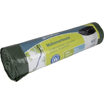 Secolan Müllbeutel 60 x 72 cm (B x H) 30µm 60l Polyethylen, 100 % recycelt schwarz 15 St./Pack. Secolan Müllbeutel 60 x 72 cm (B x H) 30µm 60l Polyethylen, 100 % recycelt schwarz 15 St./Pack.