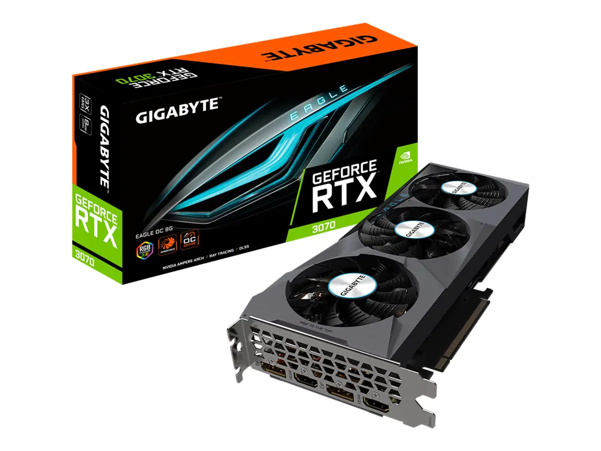 Gigabyte GeForce RTX 3070 EAGLE OC 8G - OC Edition - Grafikkarten - GF RTX 3070 - 8 GB GDDR6 - PCIe 4.0 x16 - 2 x HDMI, 2 x DisplayPort