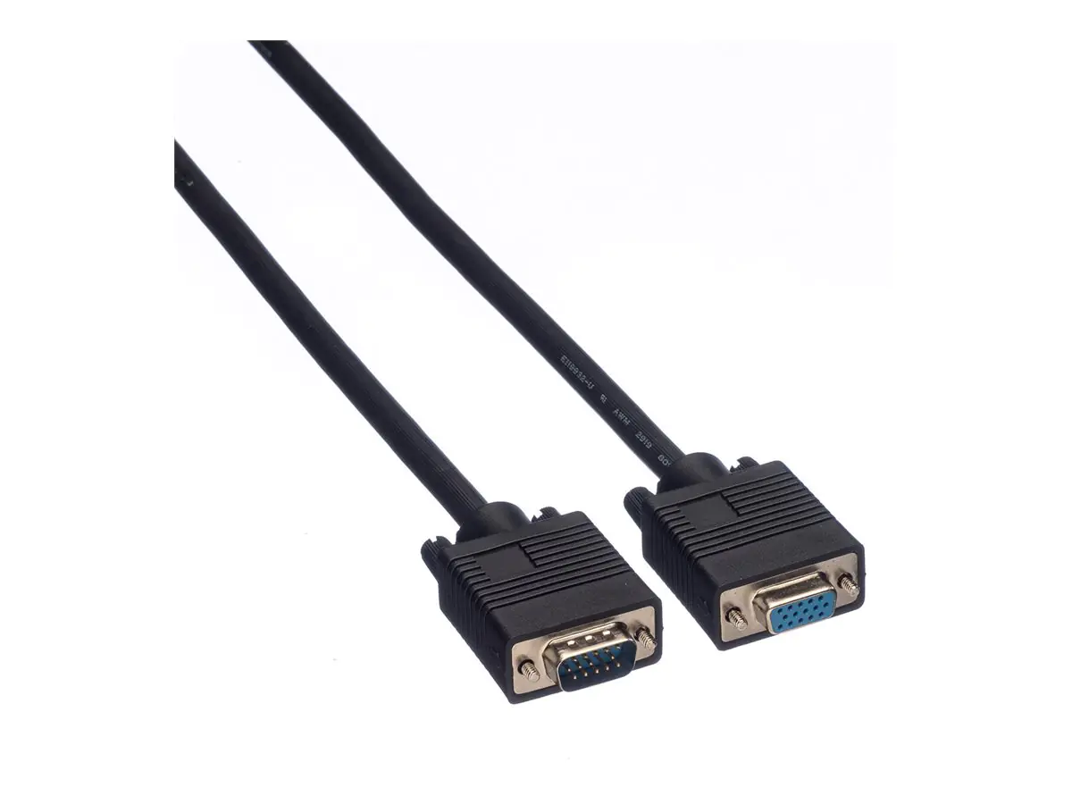 Roline - VGA-Verlängerungskabel - HD-15 (VGA) (M) zu HD-15 (VGA) (W) - 20 m - geformt, Daumenschrauben