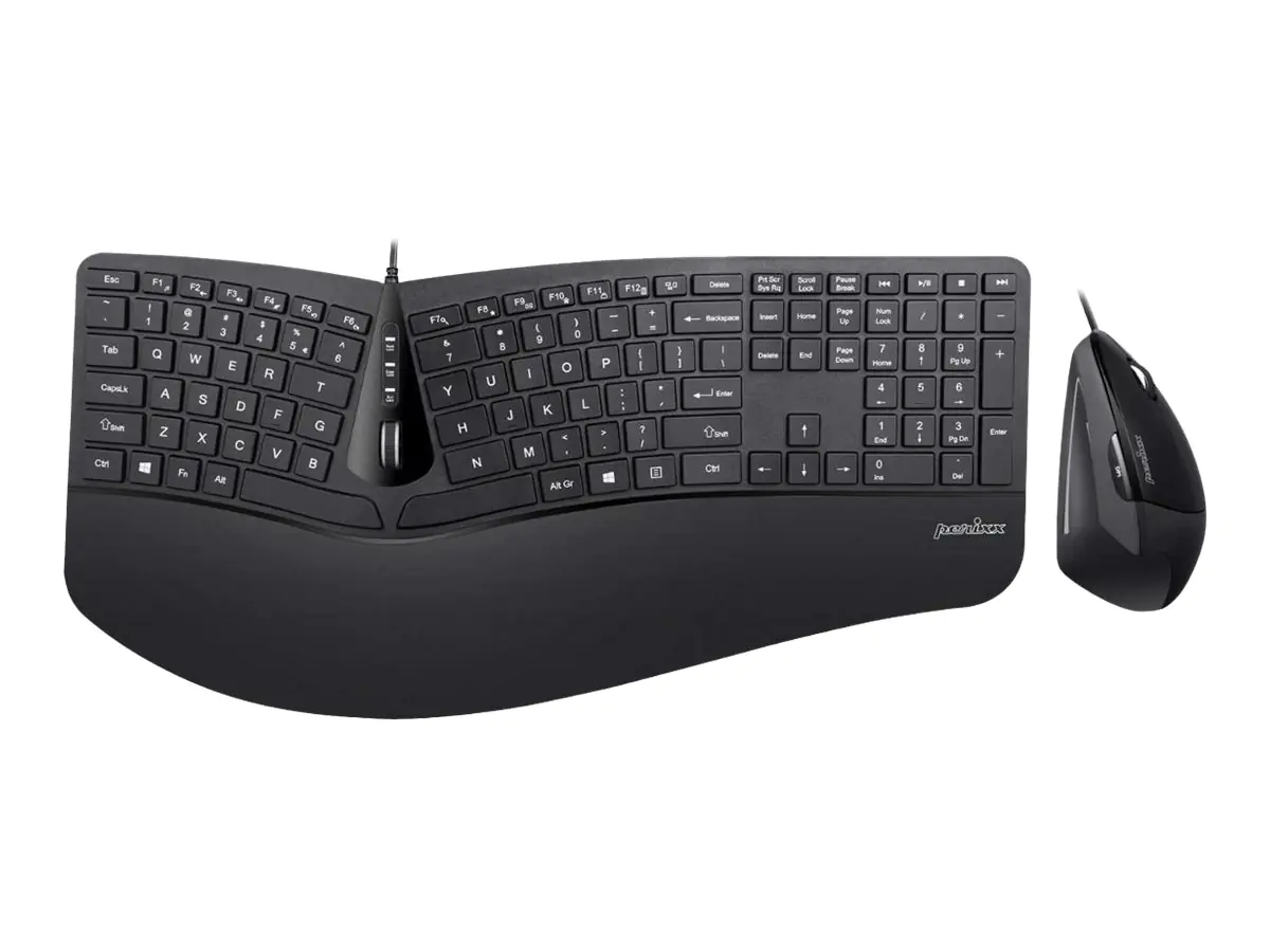 Perixx Periduo-505 - Tastatur-und-Maus-Set - mit Scroll-Rädchen - USB - QWERTZ - Deutsch - Schwarz