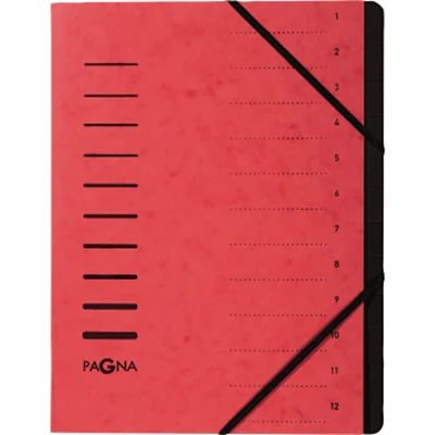 PAGNA Ordnungsmappe 40059-01 DIN A4 12Fächer Pressspankarton rot PAGNA Ordnungsmappe 40059-01 DIN A4 12Fächer Pressspankarton rot