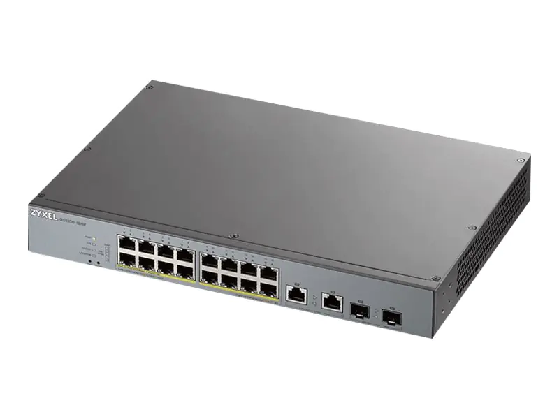 Zyxel GS1350-18HP - Switch - Smart - 16 x 10/100/1000 (PoE+) + 2 x Combo Gigabit Ethernet/Gigabit SFP - Desktop - PoE+ (250 W)