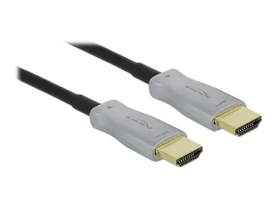 Delock - High Speed - HDMI-Kabel - HDMI männlich zu HDMI männlich - 20 m - Glasfaser - Schwarz - 4K Unterstützung, Active Optical Cable (AOC)