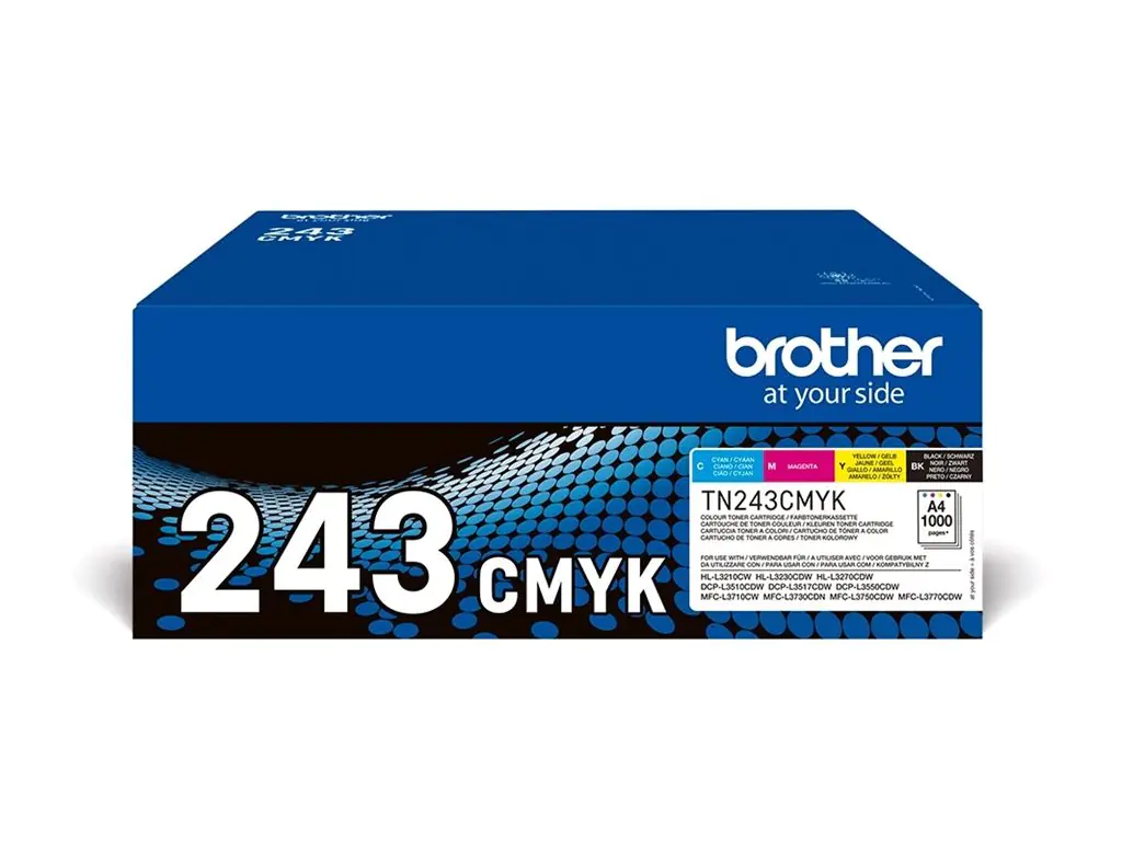 Brother TN243CMYK Value Pack - 4er-Pack - Schwarz, Gelb, Cyan, Magenta - Original - Tonerpatrone - für Brother DCP-L3510, L3517, L3550, HL-L3210, L3230, L3270, MFC-L3710, L3730, L3750, L3770