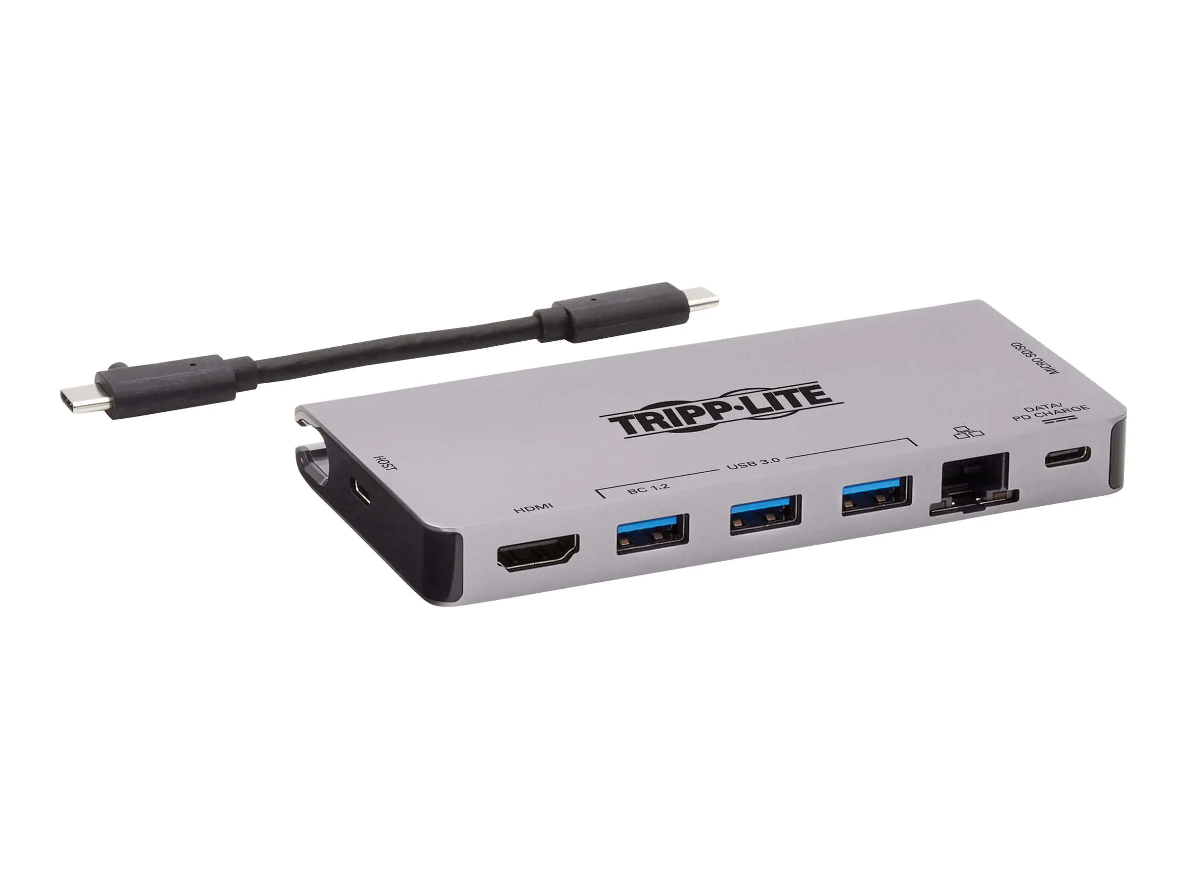 Eaton Tripp Lite Series USB C Docking Station USB Hub 4k w/ HDMI, Gbe Gigabit Ethernet, SD Card Reader, PD Charging - Dockingstation - USB-C 3.1 / Thunderbolt 3 - HDMI - 1GbE