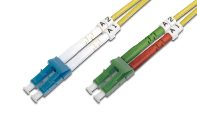 Digitus Professional - Patch-Kabel - LC/PC Einzelmodus (M) zu LC/APC Einzelmodus (M) - 2 m - Glasfaser - Duplex - 9/125 Mikrometer - OS1 - halogenfrei - Gelb