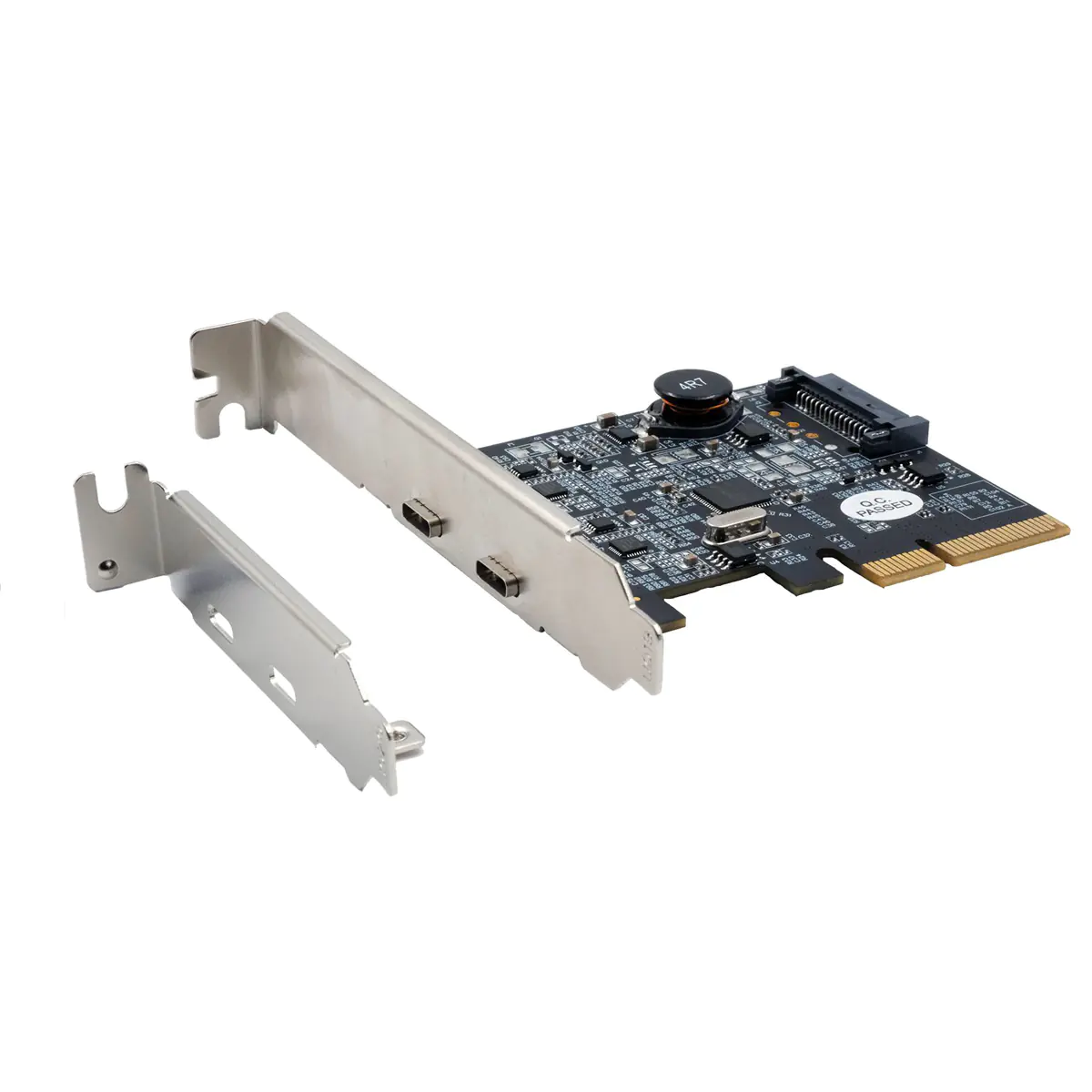 Exsys EX-12000 2 Port USB 3.2 Gen2 PCIe Karte 2x C inkl. LP Bügel Asmedia ASM 3142