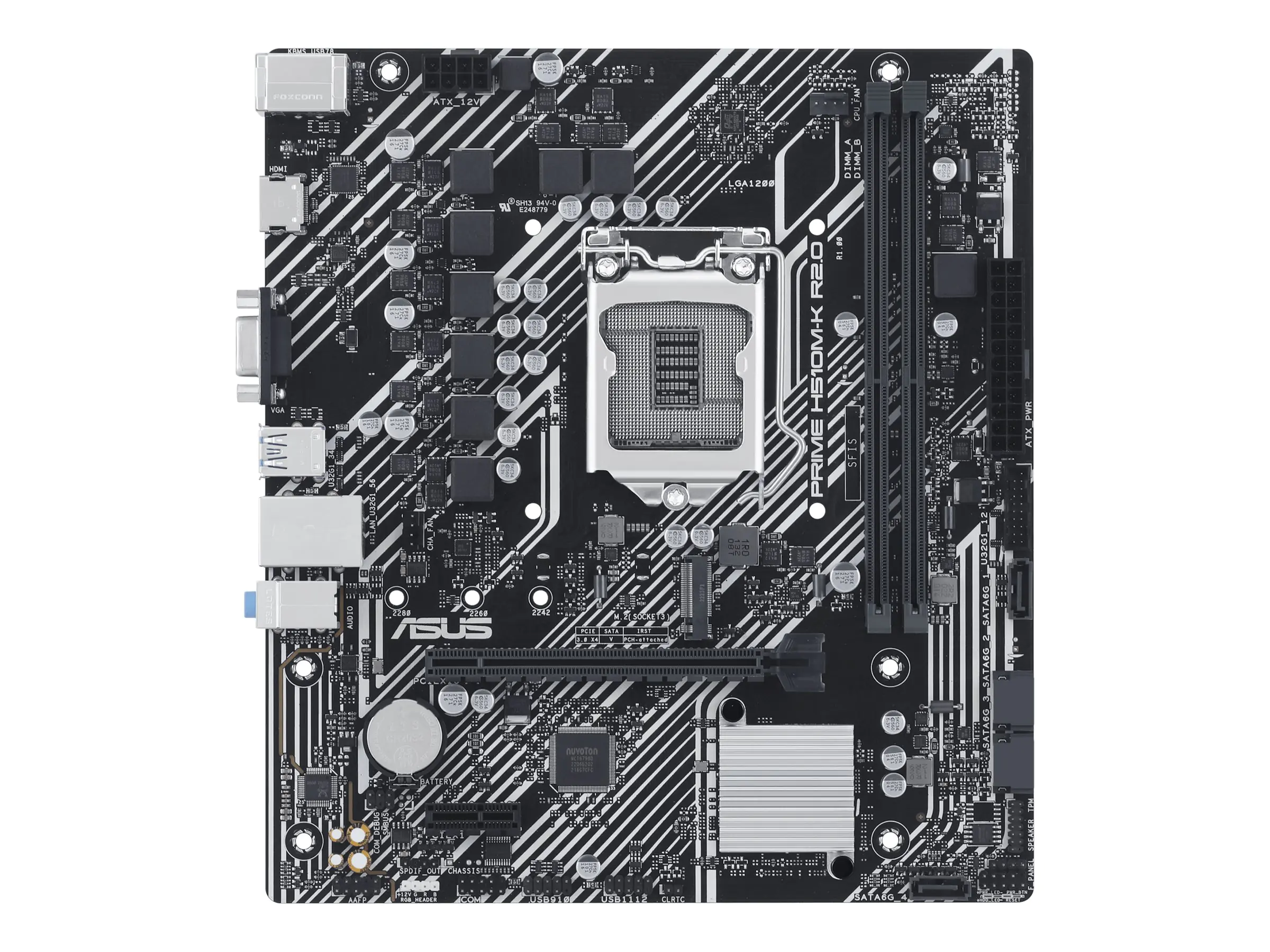 ASUS H510M-K R2.0 - Motherboard - micro ATX - LGA1200-Sockel - H470 Chipsatz - USB 3.2 Gen 1 - Gigabit LAN - Onboard-Grafik (CPU erforderlich) - HD Audio (8-Kanal)
