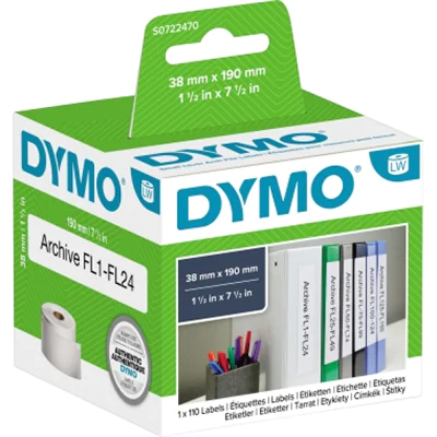 DYMO Ordneretikett S0722470 für LabelWriter 190x38mm ws 110 St./Rl. DYMO Ordneretikett S0722470 für LabelWriter 190x38mm ws 110 St./Rl.