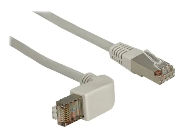 Delock - Patch-Kabel - RJ-45 (M) bis RJ-45 (M) - 1 m - SFTP - CAT 5e - 90° Stecker, geformt - Grau