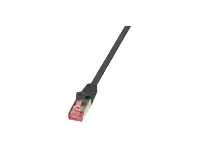 LogiLink PrimeLine - Patch-Kabel - RJ-45 (M) zu RJ-45 (M) - 1 m - SFTP, PiMF - CAT 6 - halogenfrei, ohne Haken - Schwarz