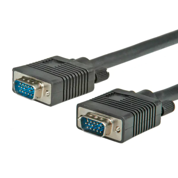 VALUE - VGA-Kabel - HD-15 (VGA) (M) zu HD-15 (VGA) (M) - 3 m - Daumenschrauben - Schwarz VALUE - VGA-Kabel - HD-15 (VGA) (M) zu HD-15 (VGA) (M) - 3 m - Daumenschrauben - Schwarz