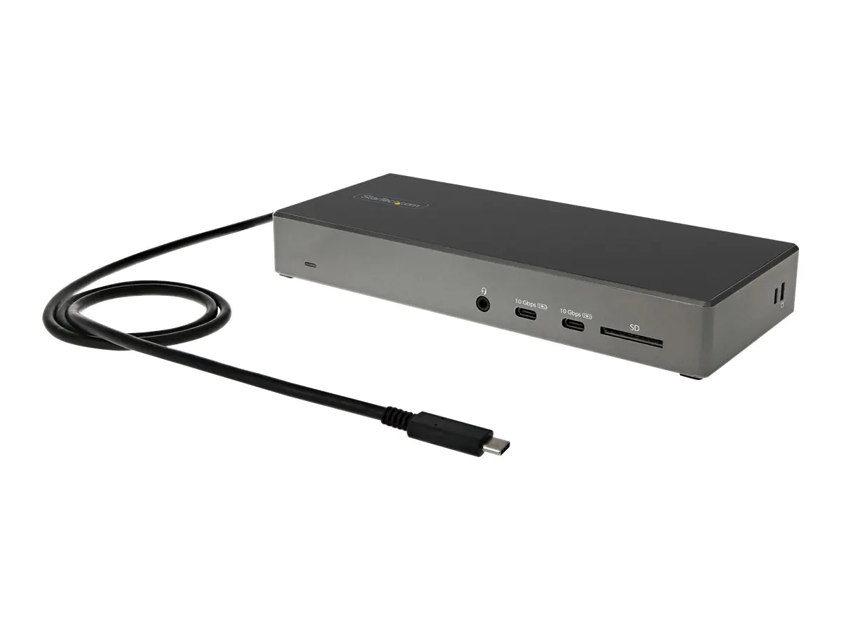 StarTech USB-C Dock - Dreifach 4K Monitor - USB Typ-C Dockingstation - 100 W PD 3.0 - DP 1.4 Alt Mode & DSC, 2x DisplayPort 1.4/HDMI 2.0 - 6xUSB (2x 10Gbps) - Windows/Chrome (DK31C2DHSPDUE) - Dockingstation - USB-C - 2 x DP, HDMI - 1GbE - 100 Watt
