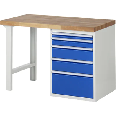 RAU Werkbank 7000 1.250 x 890 x 700 mm (B x H x T) enzianblau lichtgrau