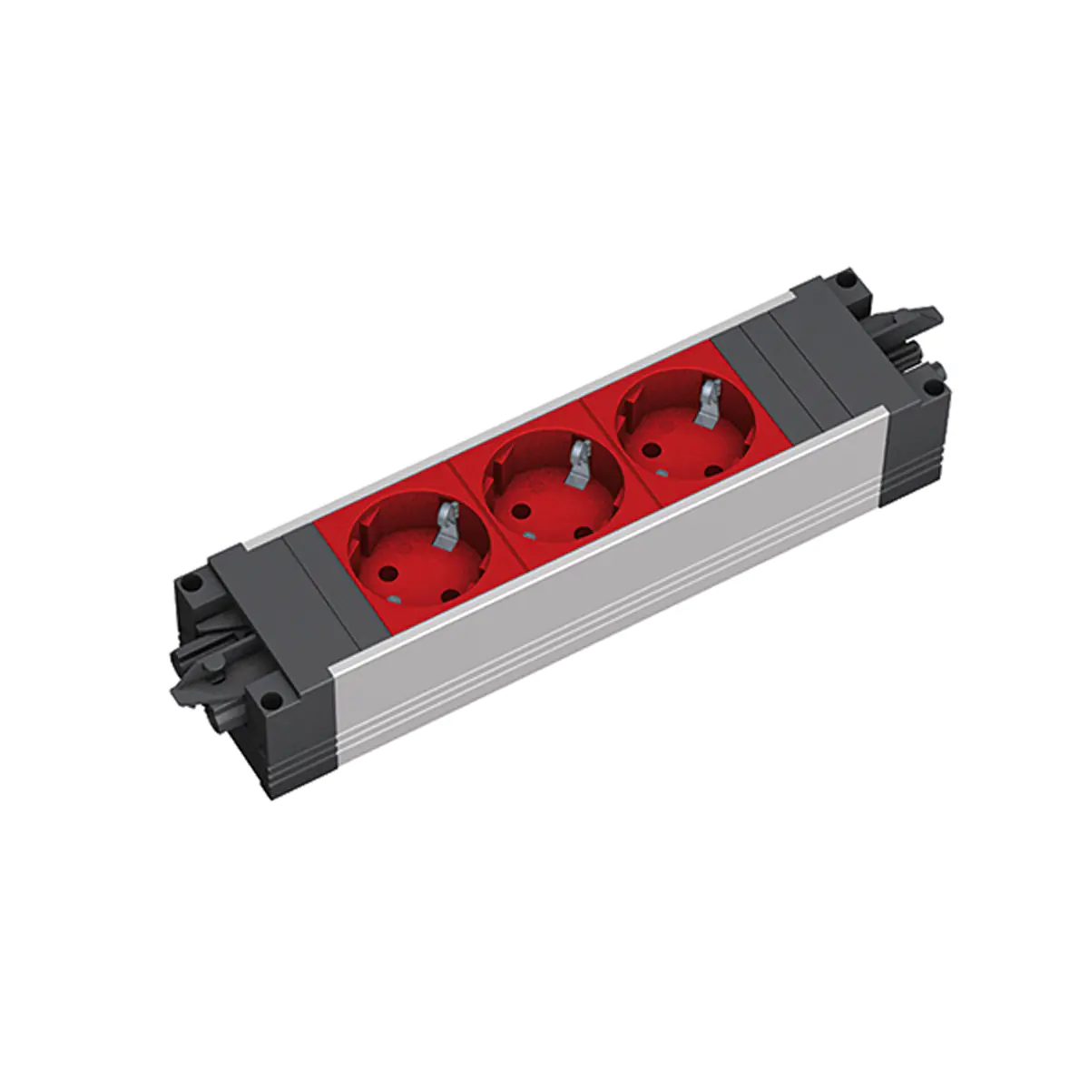 Bachmann STEP ALU - Steckdosenleiste - Wechselstrom 250 V - Eingabe, Eingang GST18i3 - Ausgangsanschlüsse: 4 (GST18i3, 3 x Stecker CEE 7/3) 906.306