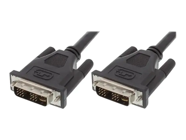 TECHly - DVI-Kabel - Single Link - DVI-I (M) zu DVI-I (M) - 1.8 m - Daumenschrauben - Schwarz
