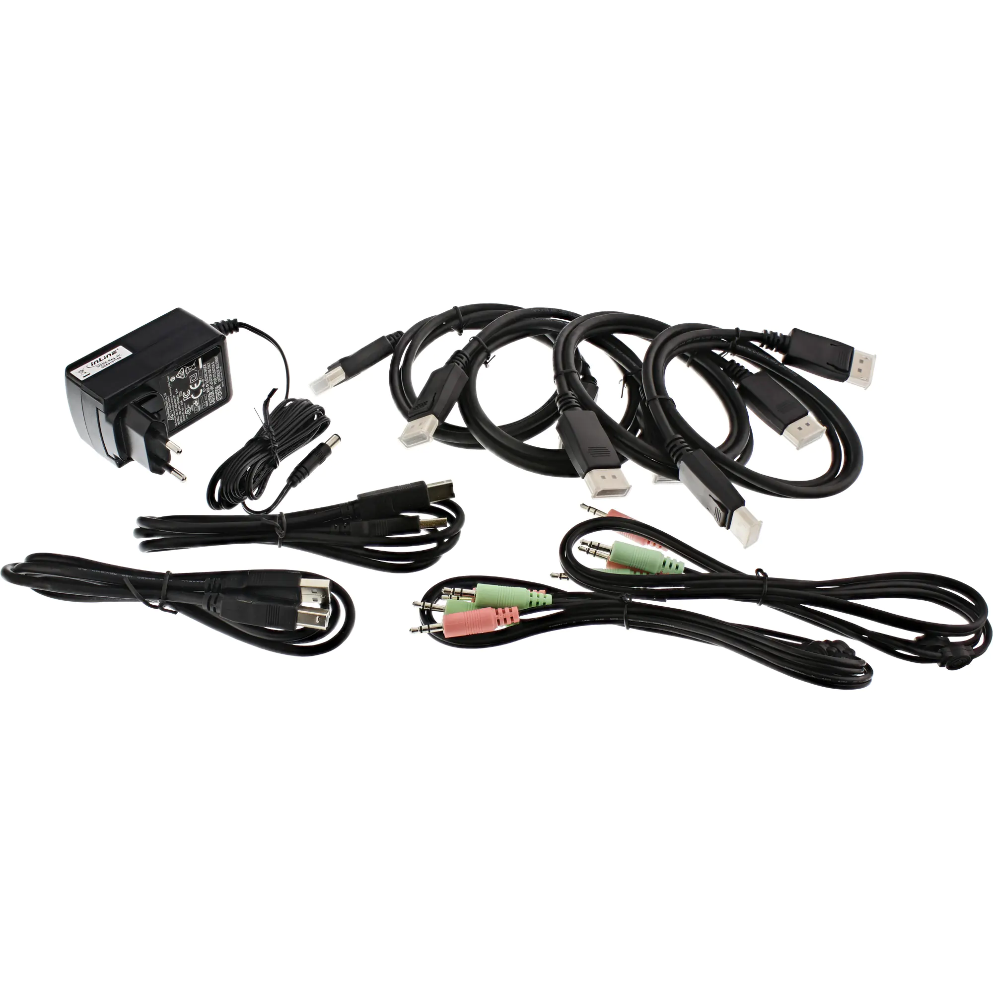 InLine KVM Desktop Switch - 2x - Dual-Monitor DisplayPort 1.2 - 4K - USB 2.0 - Audio 63642I