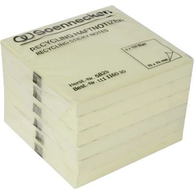 Soennecken Haftnotiz oeco 5829 RC 75x75mm 100Bl. gelb 6St. Soennecken Haftnotiz oeco 5829 RC 75x75mm 100Bl. gelb 6St.