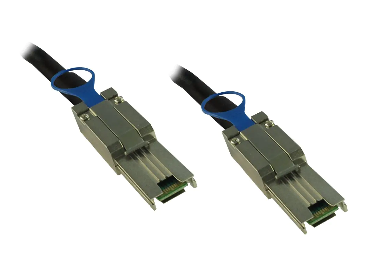 Inter-Tech - Externes SAS-Kabel - SAS 6Gbit/s - 4x Shielded Mini MultiLane SAS (SFF-8088), 26-polig (M) zu 4x Shielded Mini MultiLane SAS (SFF-8088), 26-polig (M) - 2 cm - Schwarz