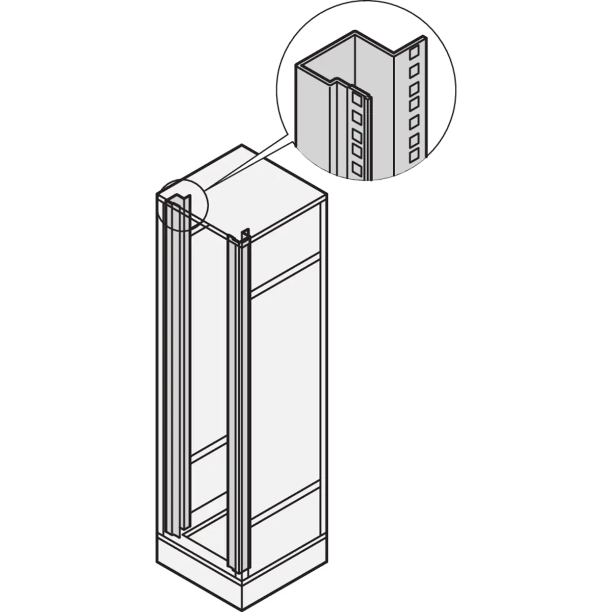 Schroff PANEL/SLIDE MOUNT 19"34U RAL7021 - Rack-Zubehör