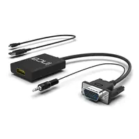 INCA IVTH-02, 0,2 m, HDMI Typ A (Standard), VGA (D-Sub), Männlich, Männlich, Weiß