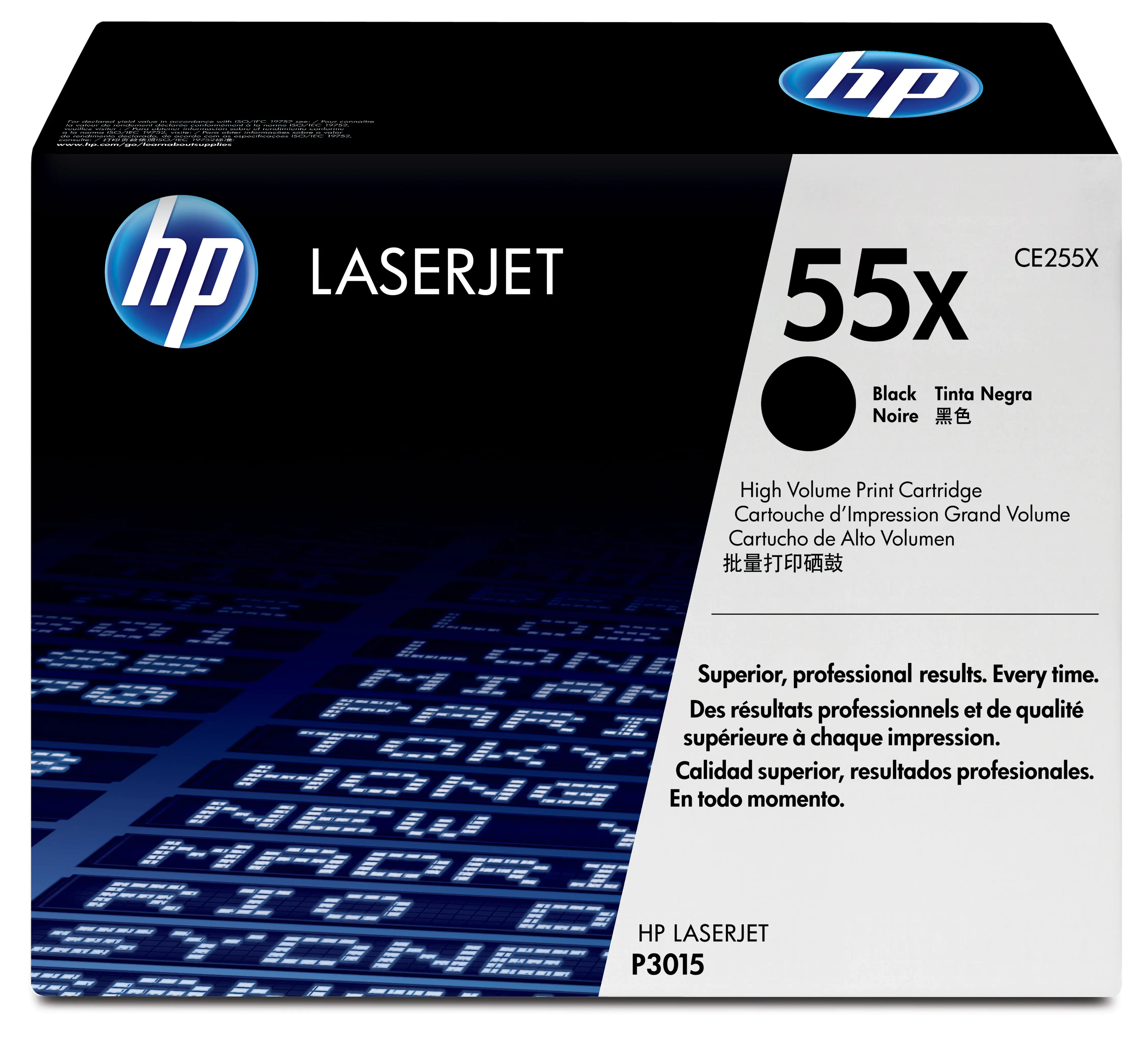 HP 55X - Hohe Ergiebigkeit - Schwarz - Original - LaserJet - Tonerpatrone (CE255X) - für LaserJet Enterprise MFP M525, P3015; LaserJet Enterprise Flow MFP M525 HP 55X - Hohe Ergiebigkeit - Schwarz - Original - LaserJet - Tonerpatrone (CE255X) - für LaserJet Enterprise MFP M525, P3015; LaserJet Enterprise Flow MFP M525