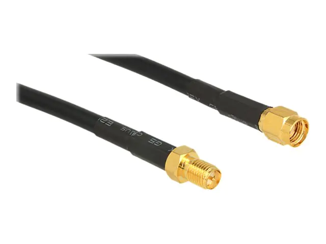 Delock CFD200 - Antennenverlängerungskabel - RP-SMA (W) bis RP-SMA (M) - 1 m - CFD-200 - Schwarz