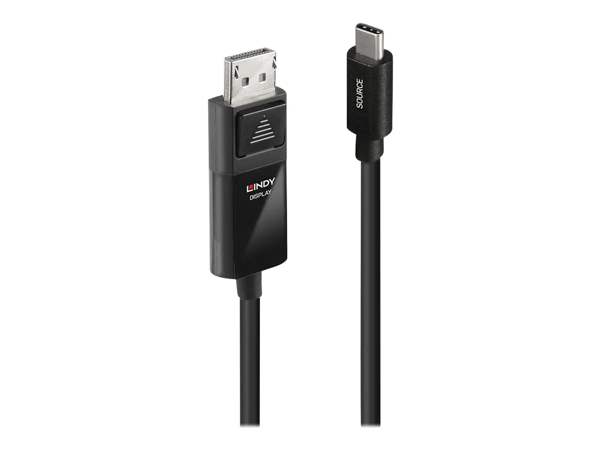 Lindy - Adapterkabel - 24 pin USB-C (M) zu DisplayPort (W) - DisplayPort 1.2 - 2 m - rund, unterstützt 4K 60 Hz (3840 x 2160) - Schwarz Lindy - Adapterkabel - 24 pin USB-C (M) zu DisplayPort (W) - DisplayPort 1.2 - 2 m - rund, unterstützt 4K 60 Hz (3840 x 2160) - Schwarz