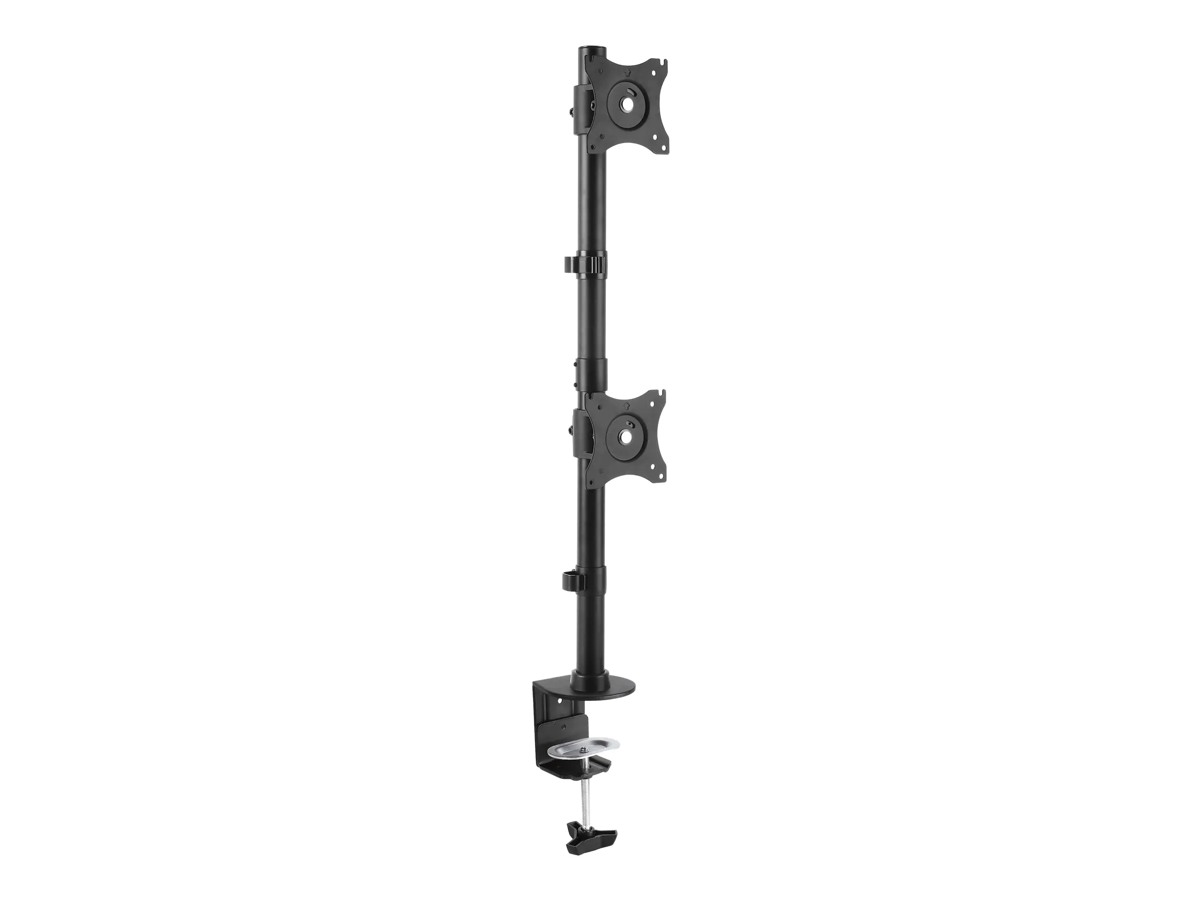 StarTech Vertical Desk Mount Dual Monitor Arm - For Monitors 13" to 27" - Adjustable - Desk Clamp / Grommet-Hole Mount - Dual VESA Monitors - Black (ARMDUALV) - Befestigungskit für 2 Monitore - stabiler Stahl - Schwarz - Bildschirmgröße: 33-68.6 cm (13"-2