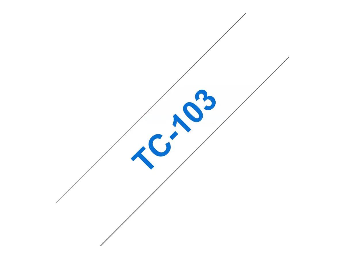 Brother TC103 - 12 mm x 7.7 m - blau auf durchsichtig - laminiertes Band - für P-Touch PT-2000, PT-3000, PT-500, PT-5000, PT-8E