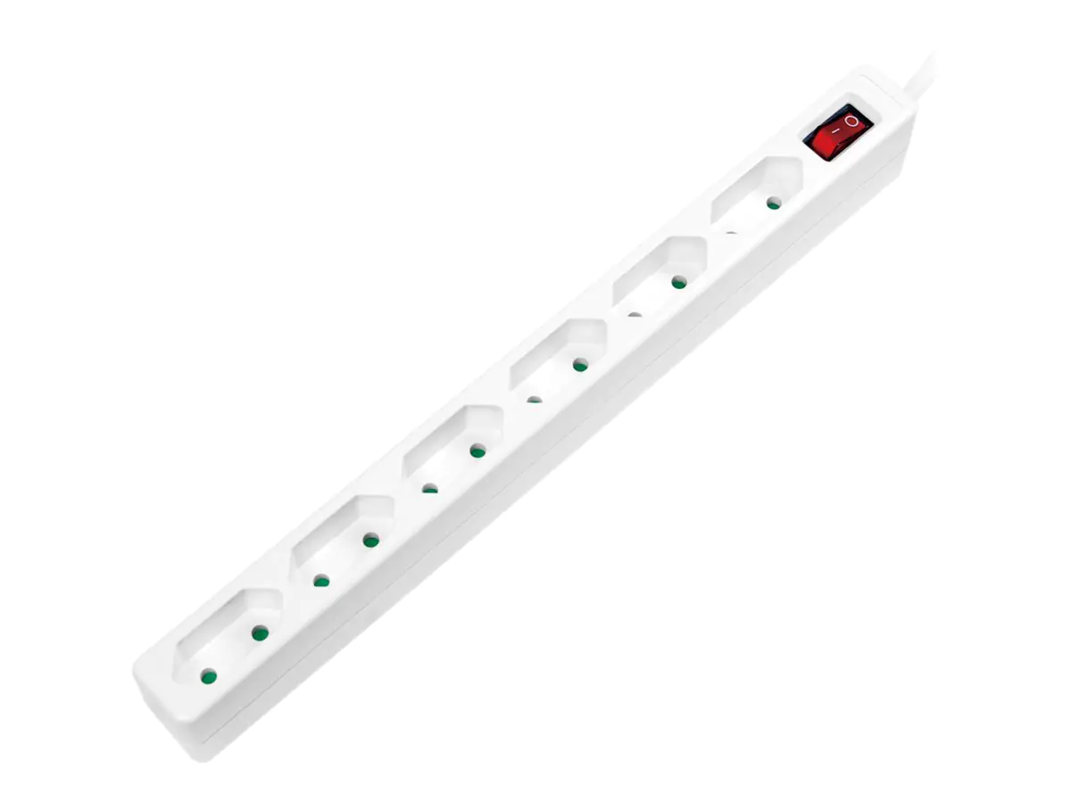 LogiLink - Slim - Steckdosenleiste - Wechselstrom 250 V - 3400 Watt - Ausgangsanschlüsse: 6 (6 x Eurostecker) - 1.5 m Schnur - weiß