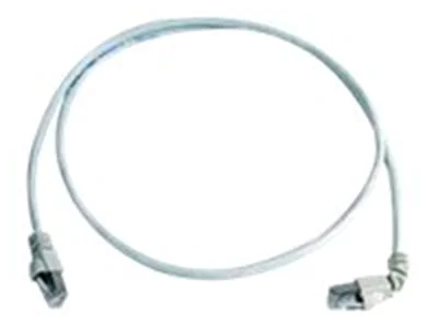 Telegärtner MP8 FS 500 - Patch-Kabel - RJ-45 (M) zu RJ-45 (M) - 5 m - SFTP, PiMF - CAT 6a - 90° Stecker, halogenfrei, geformt, ohne Haken - Grau
