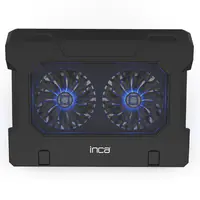 INCA Cian INCA ERGONOMIC DOUBLE FAN+STAND+WITH RUBBER SILENT NOTEBOOK COOLER BLACK