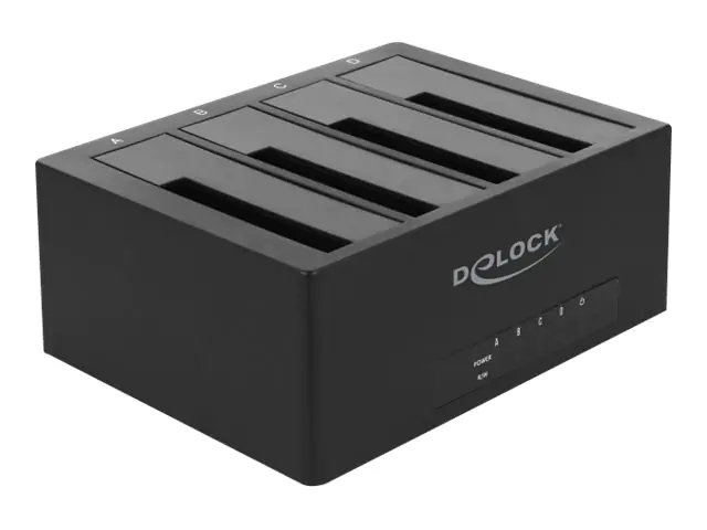 Delock USB Type-C Docking Station for 4 x SATA HDD / SSD - HDD-Dockingstation Schächte: 4 - 2,5" / 3,5" gemeinsam genutzt (6,4 cm/8,9 cm gemeinsam genutzt) - SATA 6Gb/s - USB-C - Schwarz