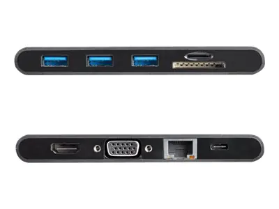 StarTech USB C Multiport Adapter, USB Type-C Mini Dock with HDMI 4K or 1080p VGA Video, 100W PD Passthrough, 3x USB 3.0, Gigabit Ethernet, SD & MicroSD Card Reader, USB 3.0 Adapter - USB C HDMI Travel Dock (DKT30CHVSCPD) - Dockingstation - USB-C - HD