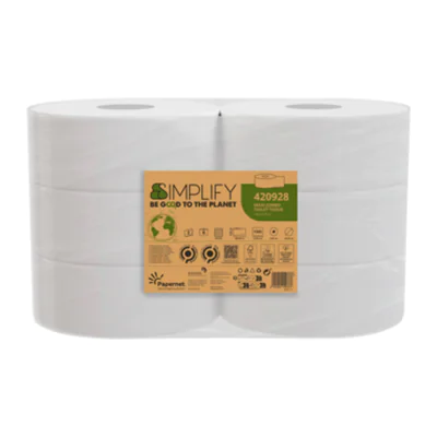 Papernet Toilettenpapier Maxi Jumborollen Simplify 2-lagig weiß 1.305 Bl./Rl. 6 Rl./Pack. Papernet Toilettenpapier Maxi Jumborollen Simplify 2-lagig weiß 1.305 Bl./Rl. 6 Rl./Pack.