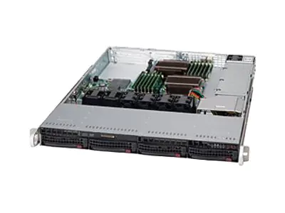 Supermicro SC815 TQC-605WB - Rack-Montage - 1U - Erweitertes ATX - SATA/SAS - Hot-Swap 600 Watt - Schwarz