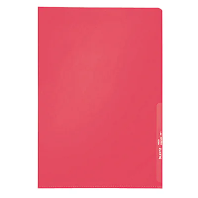 Leitz Sichthülle Standard DIN A4 0,13mm oben, rechts offen dokumentenecht Polypropylenfolie rot genarbt 100 St./Pack. Leitz Sichthülle Standard DIN A4 0,13mm oben, rechts offen dokumentenecht Polypropylenfolie rot genarbt 100 St./Pack.