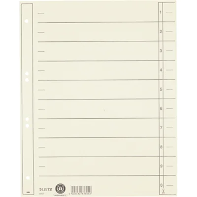 Leitz Trennblatt DIN A4, Überbreite Kraftkarton, recycelt chamois schwarz 100 St./Pack. Leitz Trennblatt DIN A4, Überbreite Kraftkarton, recycelt chamois schwarz 100 St./Pack.