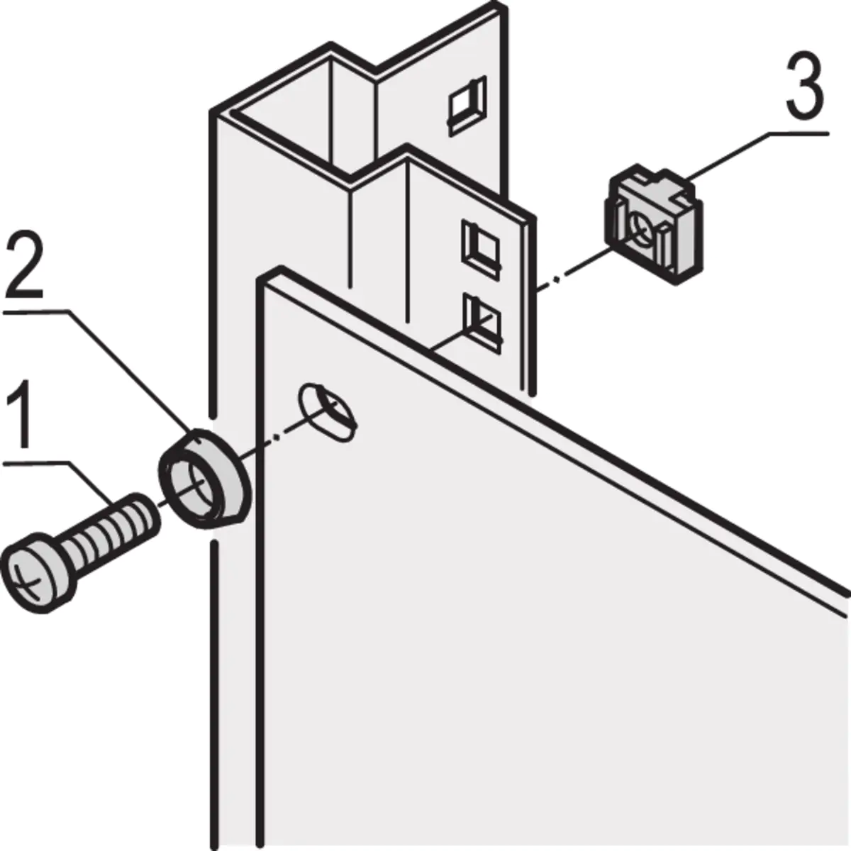 SCHROFF 19"-Befestigungssatz (Schraube, Scheibe, Mutter) - MONTAGESET 19"KOMPONENTEN 4X (21190095) - SCHROFF 19"-Befestigungssatz (Schraube - Scheibe