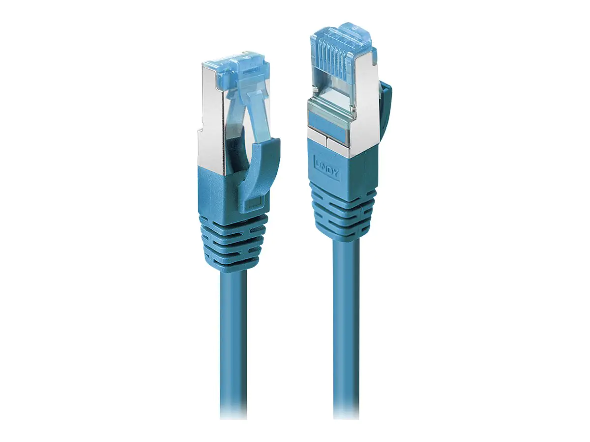 Lindy - Patch-Kabel - RJ-45 (M) zu RJ-45 (M) - 10 m - SFTP, PiMF - CAT 6a - halogenfrei, geformt, ohne Haken - Blau
