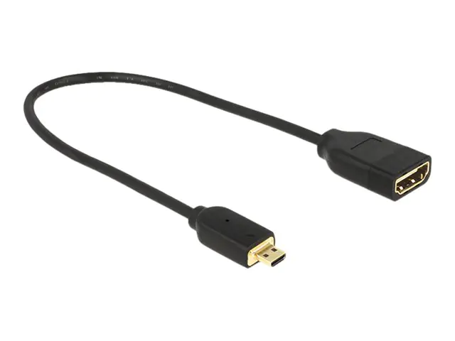 Delock - HDMI-Adapter - HDMI (W) bis mikro HDMI (M) - 20 cm - Dreifachisolierung - Schwarz - 4K Unterstützung