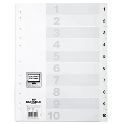 DURABLE Register 616202 DIN A4 1-10 geprägte Taben ws DURABLE Register 616202 DIN A4 1-10 geprägte Taben ws