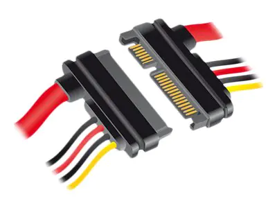 Delock - SATA-Verlängerungskabel - Serial ATA 150/300/600 - SATA Combo (S) bis SATA Combo (R) - 10 cm - Schwarz, Gelb, Rot